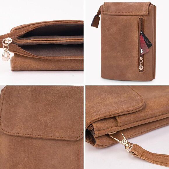 Small Crossbody Bags for Women, Leather Cell Phone Purse with Adjustable Strap, - Picture 5 of 13